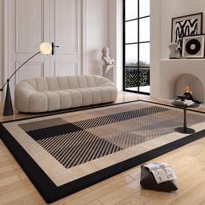 Tapis de sol rectangulaire Sheng Hongxin à rayures géométriques, moderne, pour salon et chambre, résistant aux taches, facile à nettoyer - Product Image 3