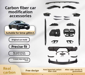 Faldones Laterales Traseros de Fibra de Carbono <span class=keywords><strong>Real</strong></span> para BMW G80 M3 2000-2007, Fijación con Tornillos, Modificación de Carrocería, Piezas de Auto - Product Image 3