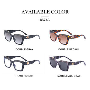 Gafas de Sol Personalizadas para Mujer 8674A, Lentes de PC con Protección UV400, Estilo Instagram, Montura Pequeña, Diseño Europeo Americano - Product Image 1