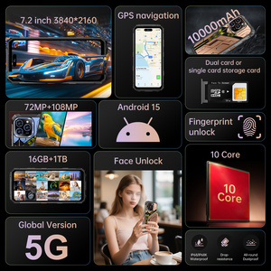 Téléphone Mobile X16 Ultra Hautes Performances, Grand Écran, Prix Usine, 16 Go+1 To, 10000 mAh, Débloqué – <span class=keywords><strong>Antichoc</strong></span>, Étanche <span class=keywords><strong>et</strong></span> Résistant aux Chutes, Téléphone Mondial - Product Image 5