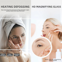 Miroir automatique de forme carrée à DEL avec lumière à capteur tactile intelligent en verre de taille personnalisée Miroirs de salle de bain muraux intelligents