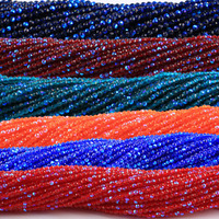 Perles Hydro Cristal Facettées Rondes et Colorées du Népal 2mm 3mm Transparentes pour la Fabrication de Bijoux et Colliers – Vente en Gros