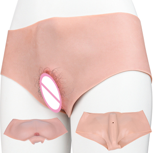 FAAK Bragas <span class=keywords><strong>de</strong></span> silicona realistas con efecto <span class=keywords><strong>de</strong></span> vagina, tipo tanga, para ocultar el vello, para travestis, transexuales, cosplay, transgénero y drag queen - Product Image 1