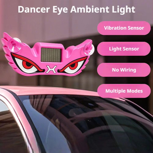 ไฟเตือน LED สำหรับกระจกรถยนต์พลังงานแสงอาทิตย์ ชาร์จแบบ Type-C ไฟตกแต่ง Demon Eye พร้อมเซ็นเซอร์สั่นสะเทือน อุปกรณ์เสริมในรถยนต์ - Product Image 2