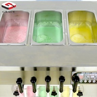 Mesin Es Krim Soft Serve 5 Rasa Grace Desktop dengan Tepung Susu & Air, Stainless Steel, Kapasitas 35-40L/jam, untuk Penggunaan Komersial