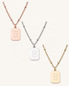 Rectángulo madre bebé encanto collar <span class=keywords><strong>cadena</strong></span> chapado en <span class=keywords><strong>oro</strong></span> collar <span class=keywords><strong>de</strong></span> acero inoxidable para mujeres joyería regalos - Product Image 4