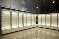 Meuble de présentation pour magasin de détail, design d'intérieur de boutique, vitrine murale, présentoir pour parfums et cosmétiques avec éclairage LED