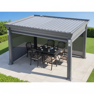 Pérgola Motorizada con Techo de Láminas Ajustables y Diseño Impermeable para Uso en Exteriores, Pérgola Eléctrica, Gazebo - Product Image 3