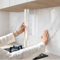 Feuille de protection murale autocollante transparente anti-statique, hydrofuge et anti-huile pour cuisinière, crédence et armoires de cuisine