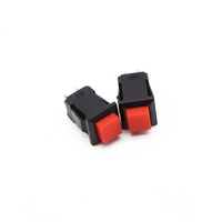 Interruttore a pulsante quadrato elettronico in plastica rosso DS-431 a 2 pin On/Off con ripristino automatico, contatto momentaneo 1NO, IP40 250V 3A