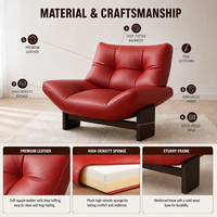 Canapé simple en cuir véritable fait main, style italien moderne minimaliste, fauteuil de designer haut de gamme pour salon, extérieur et salle à manger