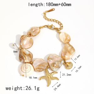 18K Gold Waterproof Stainless Steel Trendy Women's Ocean Series Pendant Necklace with Heart Cut Beach Sea <b>Shell</b> <b>Bracelet</b> - Product Image 5