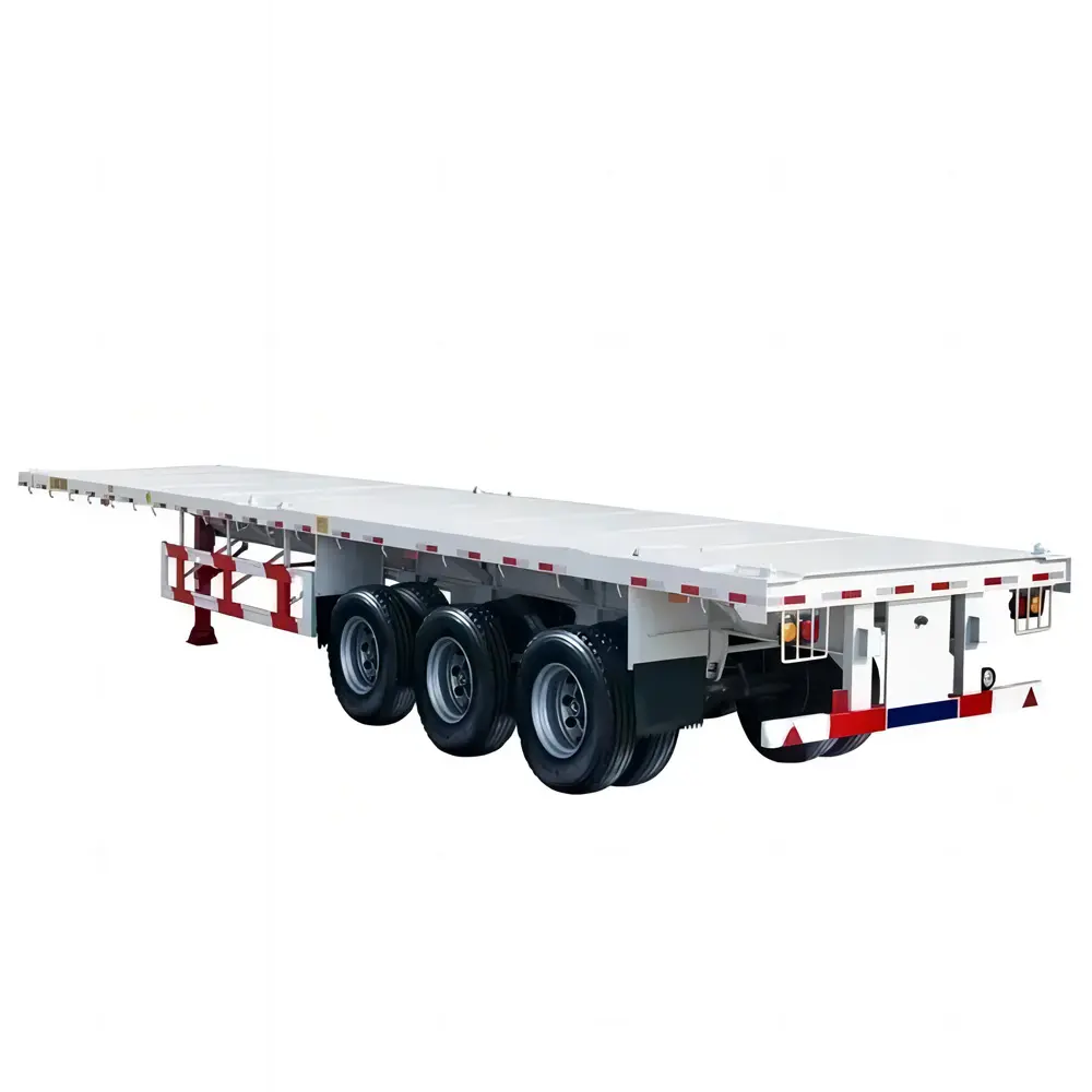 High Quality 40Ft 3 Axles 30-60T Flatbed Trailer Container Chassis Flatbed Semi Trailer For Sale