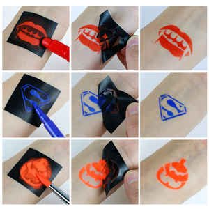 Haute qualité en gros <span class=keywords><strong>professionnel</strong></span> personnalisé spécial Unique Body Art modèles universel auto-adhésif visage <span class=keywords><strong>peinture</strong></span> pochoirs - Product Image 3
