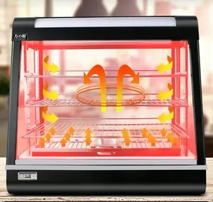 Calentador de repostería eléctrico Gabinete de calentamiento frito Calentador de alimentos de mesa eléctrico Vitrina de exhibición