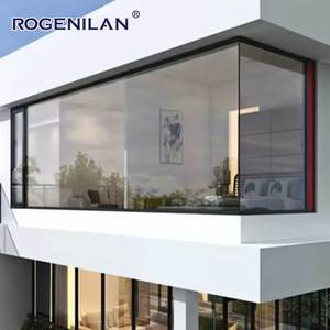 Fenêtre d'angle <span class=keywords><strong>fixe</strong></span> en aluminium à double vitrage ROGENILAN, design en forme de L, joint de coin, verre balistique - Product Image 1