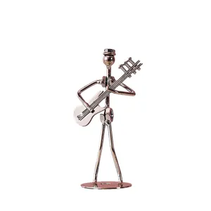 Hot Sale Creative Metal Crafts Figurine Music Sculpture Band for Home Decoration