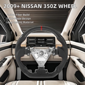 Volant sport et design luxueux en cuir perforé en fibre de carbone sur mesure 2009+ adapté à Nissan 350Z 370Z - Product Image 2