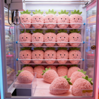 Peluches Anime Fraise de 8 pouces, en tissu super doux, rembourrées de coton PP, jouets pour enfants à l'effigie de personnages de dessins animés, pour machine à griffes