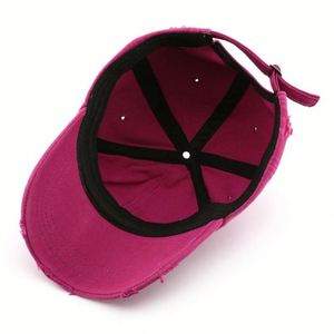 Gorra de béisbol vintage de mezclilla desgastada, de perfil bajo, con visera deshilachada, sin estructura, de algodón, estilo Dad Hat, de mezclilla lavada y rasgada, para mujer y hombre - Product Image 3