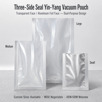 Kantong Aluminium Foil Tri-seal Yin-yang dengan Lapisan Dalam PE Food-grade untuk Penggunaan Suhu Normal