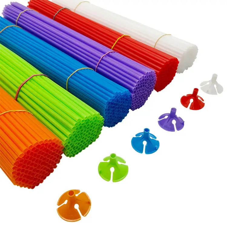 All'ingrosso bastoncini per palloncini colorati in plastica per aste da traino forniture di supporto per palloncini allungati da 27/32/40/42 cm set di bastoncini