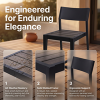 Ensemble de mobilier de patio en alliage d'aluminium aéronautique de qualité commerciale, chaises et table de café, en stock à l'entrepôt d'Atlanta