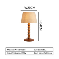 Lampe de table moderne en bois avec abat-jour en tissu, lampe de chevet, éclairage décoratif nordique