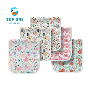 TopOne 5 Pack Extra Soft Waterproof Absorbent Burping Rags Organic Cotton <b>Muslin</b> Drool Bib Bandana <b>Baby</b> Burp Cloth - Product Image 1