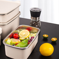 Boîtes de conservation japonaises en acier inoxydable de qualité alimentaire récipient de stockage d'aliments de cuisine boîte à bento personnalisée avec étiquetage de l'heure