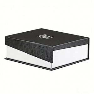 Caja de Embalaje para Joyería Personalizada, Negra y Blanca, con Tapa Abatible, para Collares, Pendientes, Juego de Cajas para Joyería - Product Image 1