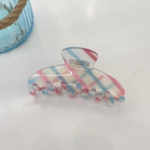 Pinza de Pelo <span class=keywords><strong>Extra</strong></span> Grande con Diseño de Rayas Coloridas, Estilo Caramelo, de Acetato - Product Image 4