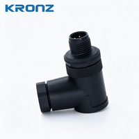 Connecteur circulaire industriel KRONZ en plastique M12 mâle 4 broches à code A, assemblable sur site, étanche IP67, pour capteurs et automatisation