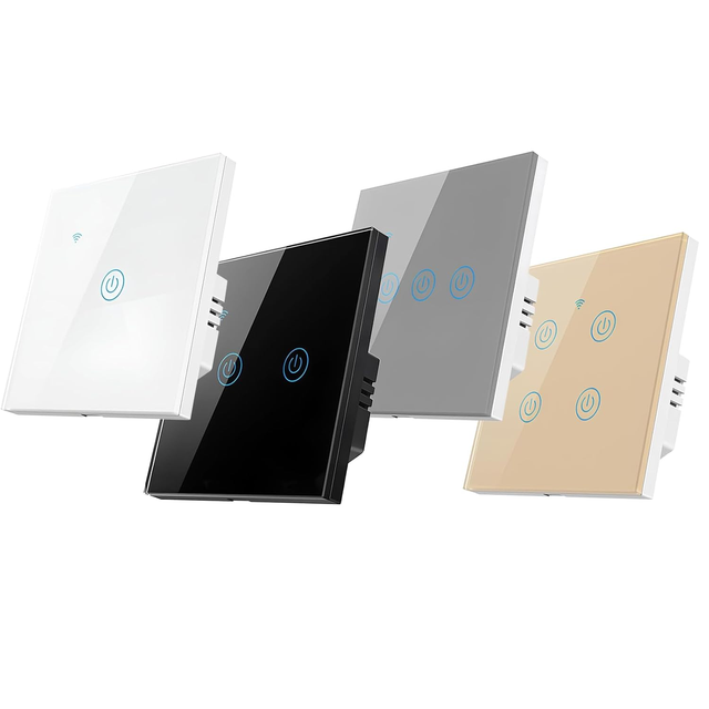 Tuya WiFi Electric Smart Wall Light Switch App Remote Control Touch Voice Control Time Scheduling Compatible Alexa Google Garage