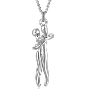 Ciondolo Gioiello all'Ingrosso Collana Abbraccio di Coppia in Acciaio Inossidabile Collana da Donna - Product Image 3