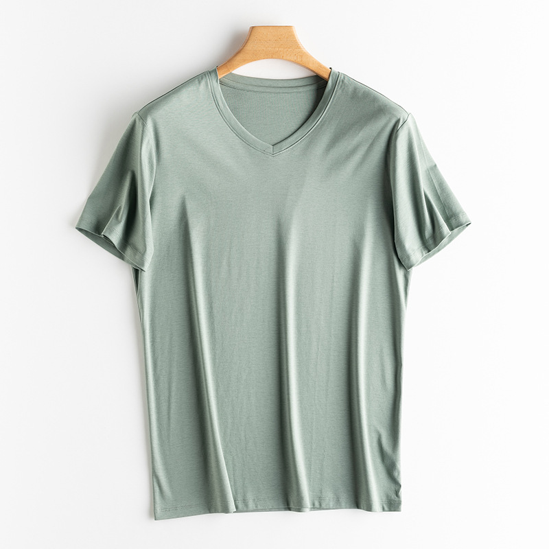 Cuello en V color menta