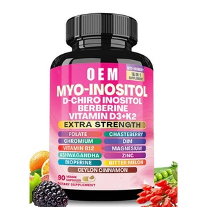 AURA 16 en 1 VITAMINA D3+K2 Venta al por mayor de fábrica 16 en 1 Cápsulas Suplemento de Mio-Inositol D-Chiro Inositol Berberina - Product Image 1