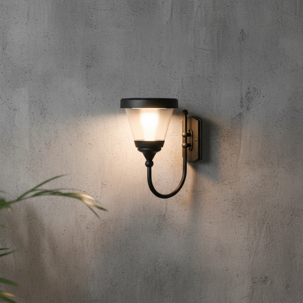 Solar LED Aluminum Wall Lantern IP65 Waterproof Warm White 3500K Outdoor Wall Sconce Garden Yard Landscape Light