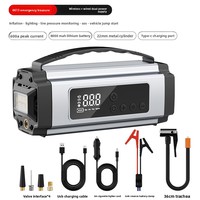 Compresseur d'air sans fil pour pneus de voiture ABS 12V avec affichage numérique, démarreur d'urgence, pompe à air et dispositif d'allumage tout-en-un