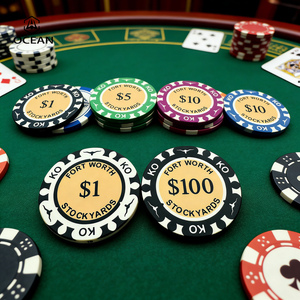 Jeu <span class=keywords><strong>de</strong></span> jetons <span class=keywords><strong>de</strong></span> <span class=keywords><strong>poker</strong></span> durables à surface texturée, fournisseur professionnel <span class=keywords><strong>de</strong></span> luxe, étiquette blanche, logo vierge - Product Image 5