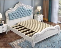 Lit de Luxe Européen Personnalisé, Style Royal Antique, en Bois, avec Rangement, Tailles Double, King et Queen, pour Ensembles de Meubles de Chambre