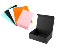 Boîtes cadeaux pliables en papier de luxe avec logo personnalisé d'usine, couverture rigide, aimant, pliage, bijoux, rose, avec couvercle magnétique