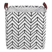 Panier de rangement pliable carré avec poignées en cuir, bac de rangement pour placard, panier de rangement pour chambre d'enfant, organisateur de jouets pour enfants, panier pour la maison et la garde-robe