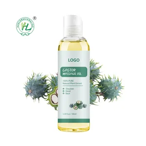 organic Castor seed oil cold pressed hexane free Factory,100 ML, Pure Castor Massage Oil Price for body massage therapy castor