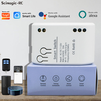 E0702 Tuya Smart Home Alexa Smart Switch 1CH 10A Télécommande Wifi sans fil Module de relais Interrupteur de lumière Alexa Google Home