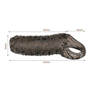 Penis Mouw Met Schroefdraad Herbruikbare Vergrotende Mouwen Dik, Realistisch Siliconen Zachte <span class=keywords><strong>Cock</strong></span> Sheath Seksspeeltjes Voor Heren Vergroter Singel Ring - Product Image 6