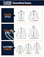 Vestes matelassées réversibles écologiques bleues extra-larges Luson Winter, logo personnalisé, col montant, super chaudes, imperméables, nouveau design