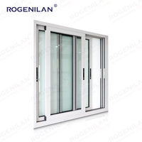 Rogenilan Winddichte Aluminium-Schiebefenster und -Türen mit Low-E-Glas und Gitter, Kleine Schiebefenster für Keller