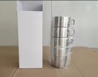 Tasse à café expresso en verre empilable de 300 ml (10 oz) avec isolation sous vide, en acier inoxydable, gobelet métallique incassable pour l'extérieur
