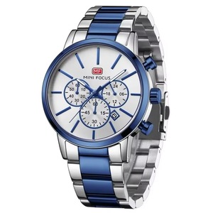 Reloj de Cuarzo Azul para Hombre, Estilo Deportivo, Correa de Acero, Resistente al Agua, con Calendario, Envío Gratis - Product Image 1